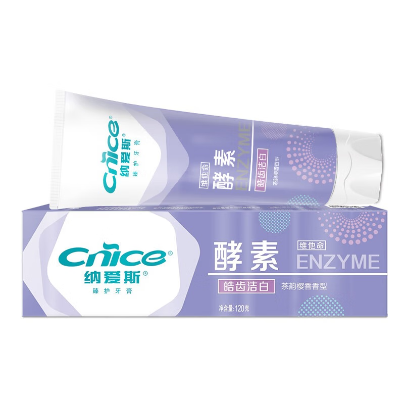 纳爱斯 臻护酵素 牙膏 (茶韵樱香) 120g*2支高清大图