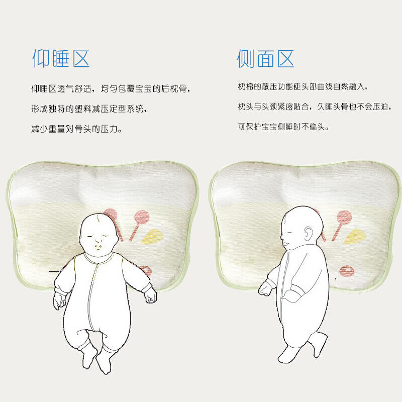 婴儿定型枕春夏季决明子冰丝小枕头宝宝防偏头凉枕初儿0-1岁A款填充物决明子
