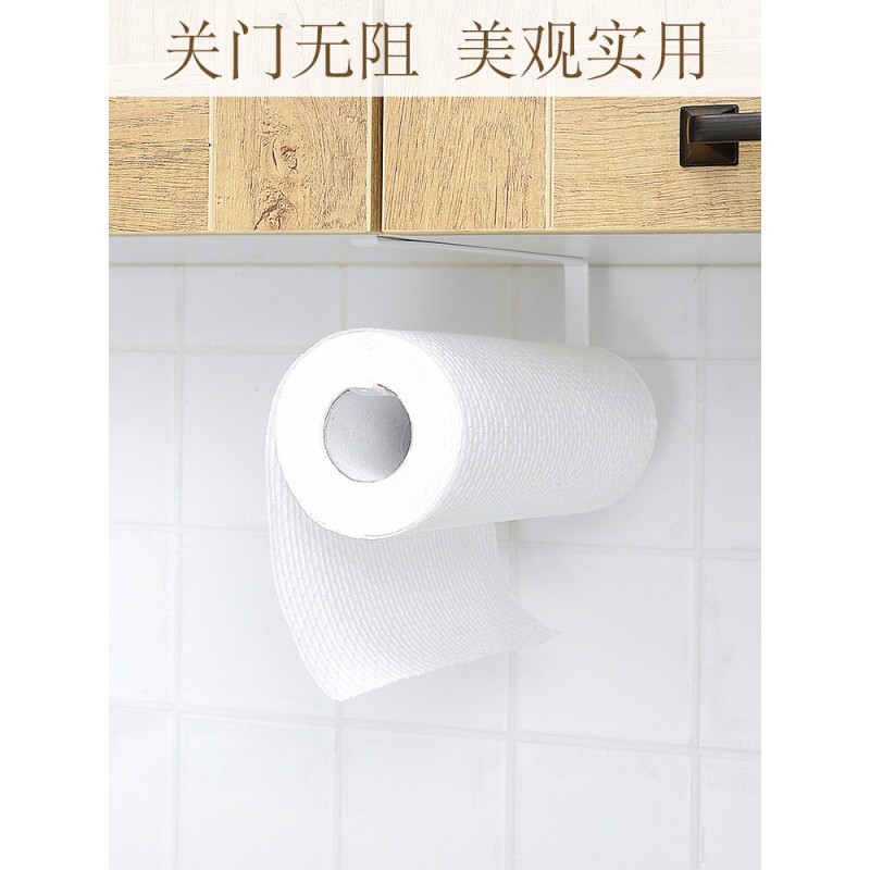 厨房纸巾架 保鲜膜收纳纸巾挂架免打孔厨房抽纸餐巾架 厨房卷纸架收纳层架 三维工匠高清大图