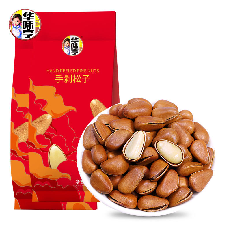 华味亨手剥松子150g 原味手剥开口松子坚果零食