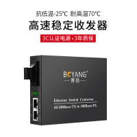 博扬(BOYANG)BY-DF102S 百兆一光二电单模双纤光纤收发器交换机 光电转换器 防雷SC接口 25公里外置电源