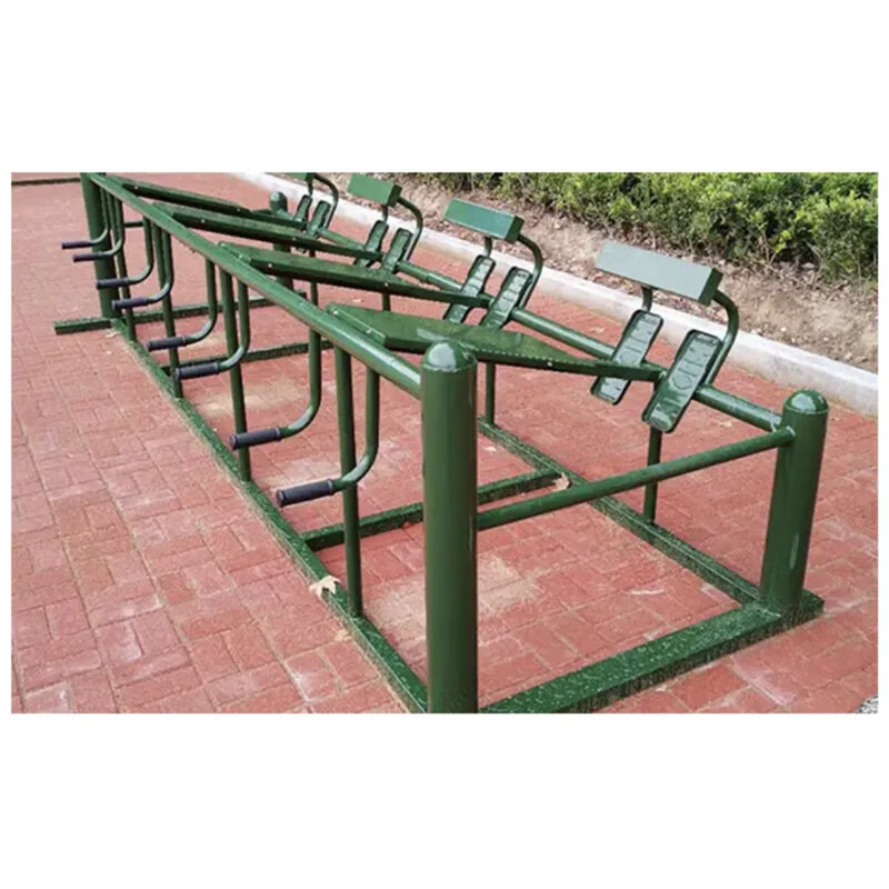 革康 GK-JSQC8043 背肌组合训练器 室外大型体能训练力量锻炼健身器械户外体能训练器材4人组钢铁长城锻炼设备高清大图