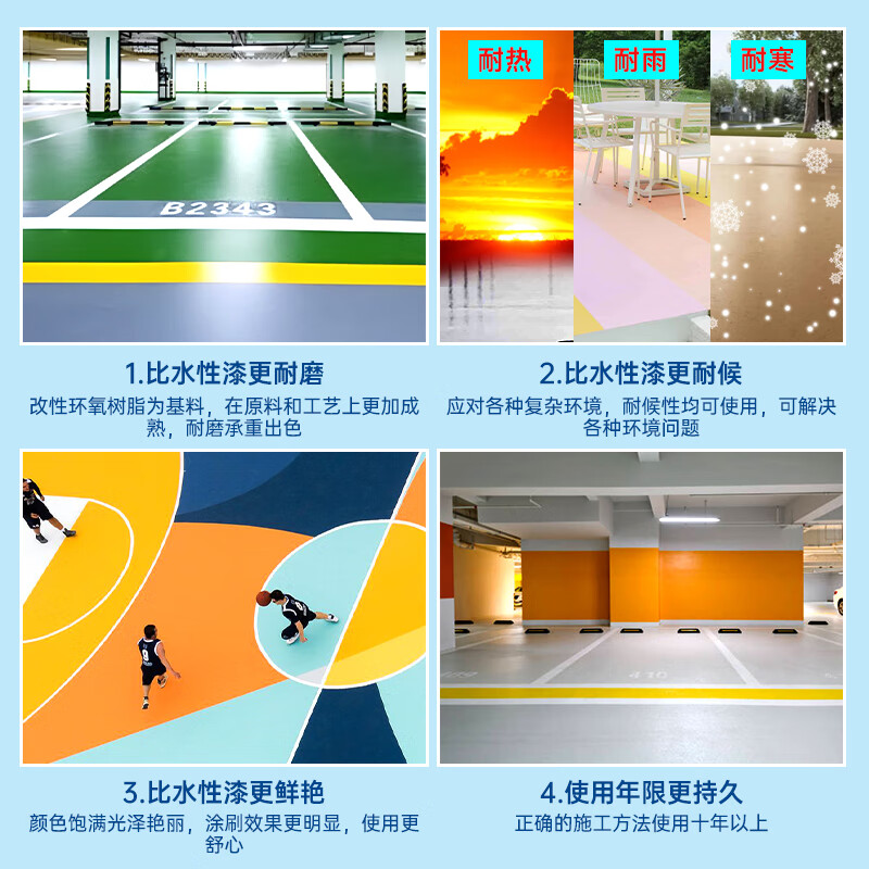 千居美 改性环氧树脂地坪漆 水泥地面车间厂房仓库室内地平油漆高清大图