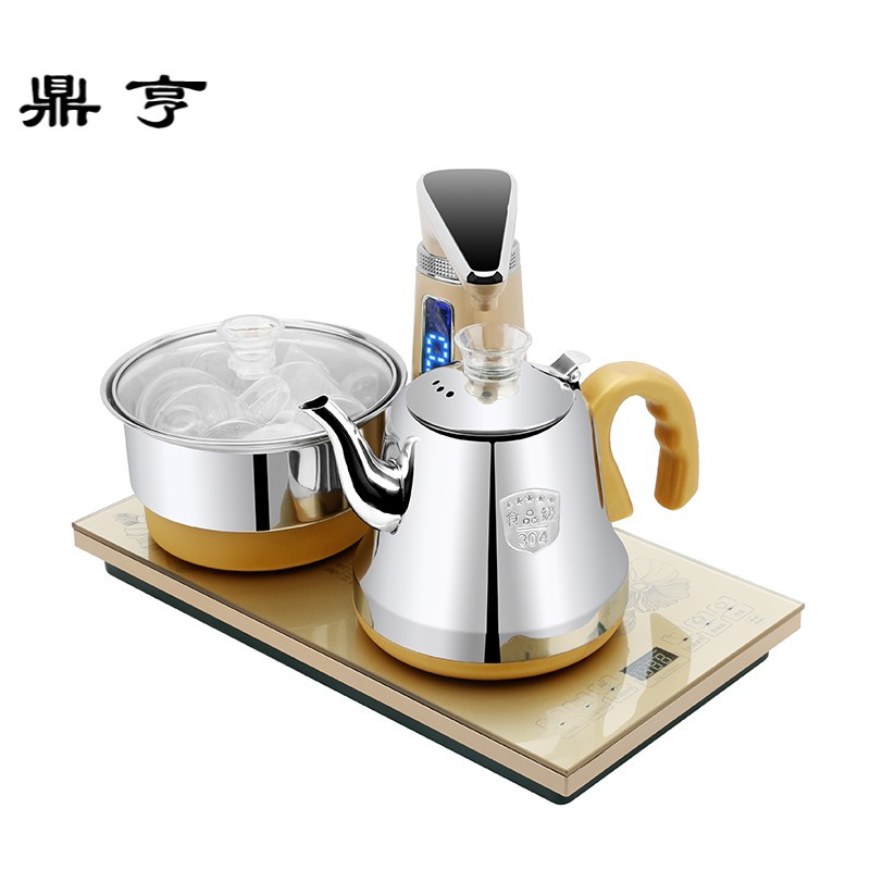 鼎亨37x23嵌入式茶具套装家用茶台电热磁炉全自动上水玻璃茶壶泡