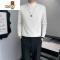 YANXU薄款高领毛衣男士韩版针织衫潮牌个性毛线衣半高领打底毛衫