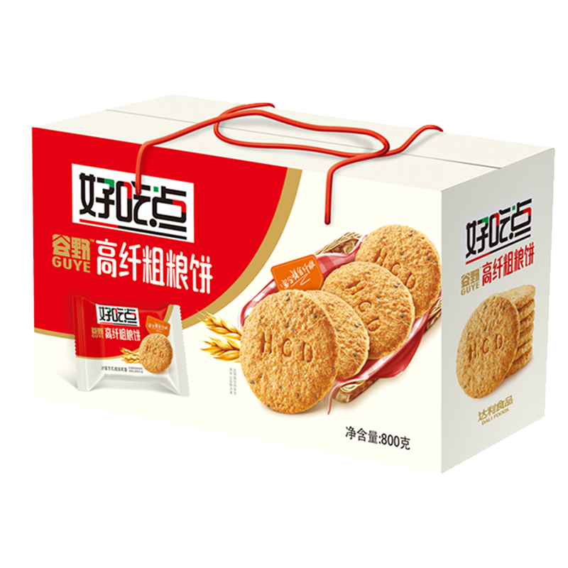 达利园 好吃点 饼干 零食 高纤粗粮饼800g(饼干礼盒)高清大图