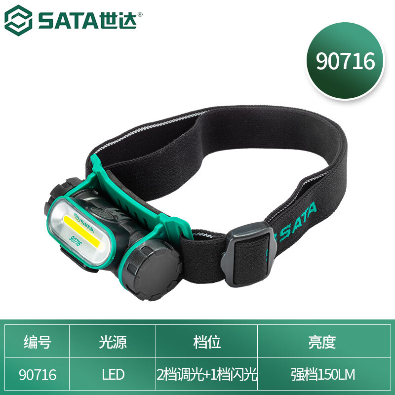 世达(SATA)防水锂电头灯(充电款)90716高清大图