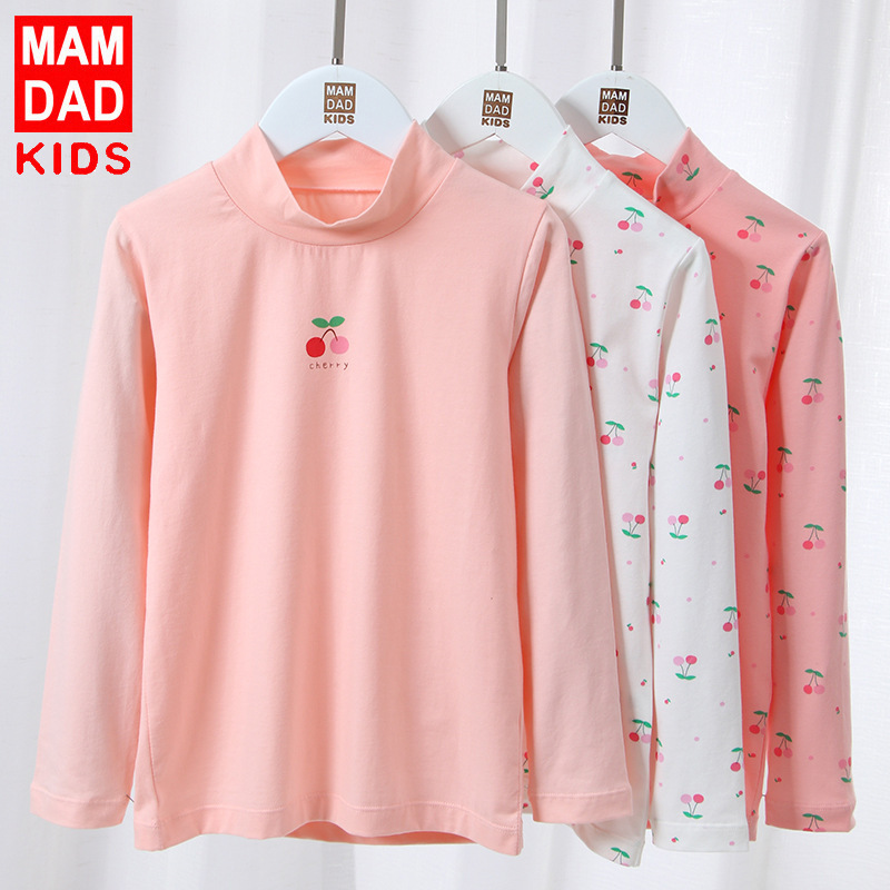 KIDS MAM&DAD[两件套]秋冬儿童半高领打底衫保暖内衣莱卡女童秋衣 宝宝打底衫