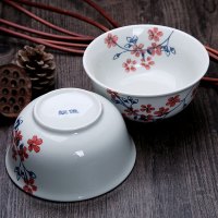 靓佳 釉下彩面碗 浪漫樱花6英寸2个装汤碗 大碗 日式碗 陶瓷碗 大汤碗 大面碗 高脚碗 防烫 加厚碗