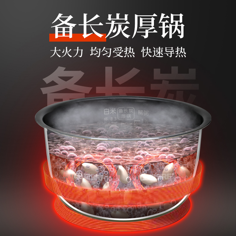 松下 (Panasonic) 4.2L微电脑电饭煲 电饭锅 备长炭厚锅 智能烹饪 可预约 SR-DE156-N(白色)高清大图