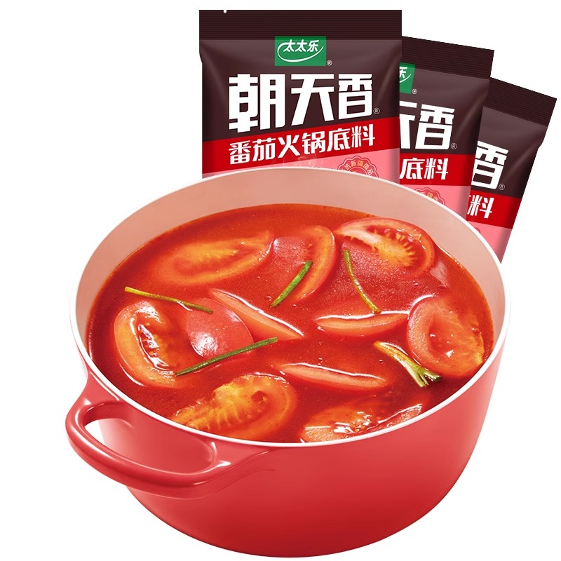 太太乐 朝天香番茄汤底火锅底料 200g*4 酸甜浓郁一料成菜高清大图