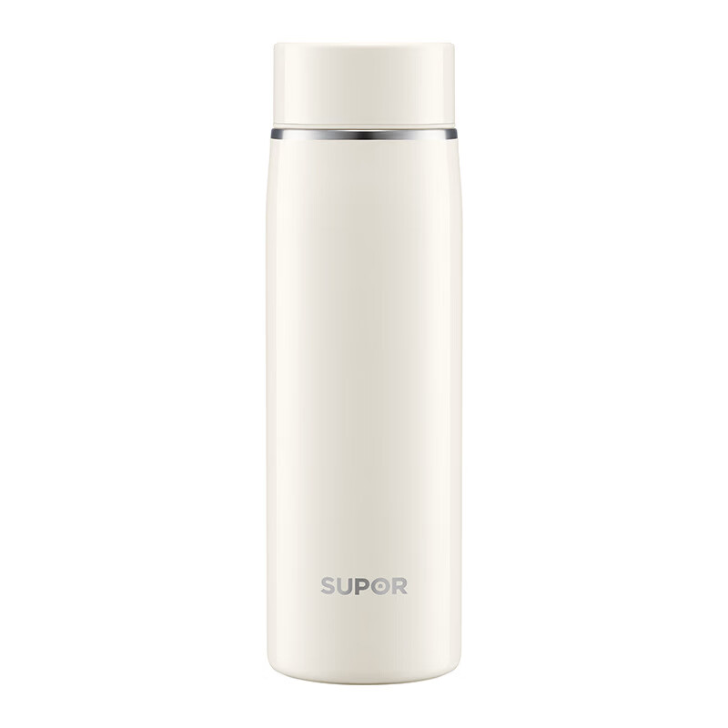 苏泊尔(SUPOR)保温杯316L不锈钢女士泡茶水杯450ml大容量便携杯子KCV45DM10 月白色