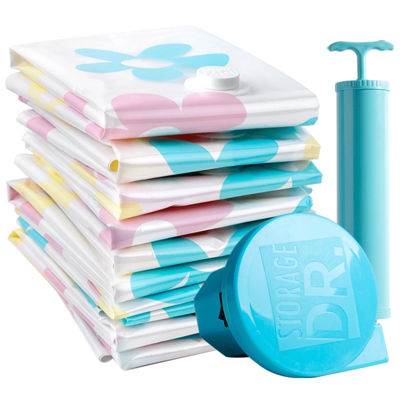 收纳博士加厚真空压缩袋送电泵 大号被子衣物收容袋真空收纳袋(4大4中4小共12个袋子配电泵和手泵)