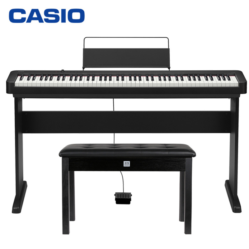 卡西欧(CASIO)电钢琴 EP-S120通用便携式88键重锤时尚考级数码钢琴套机(黑色单机+木质琴架+单踏板)