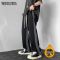WOOG2005 牛仔裤男宽松拖地长裤侧边条纹阔腿休闲裤ins港风百搭潮