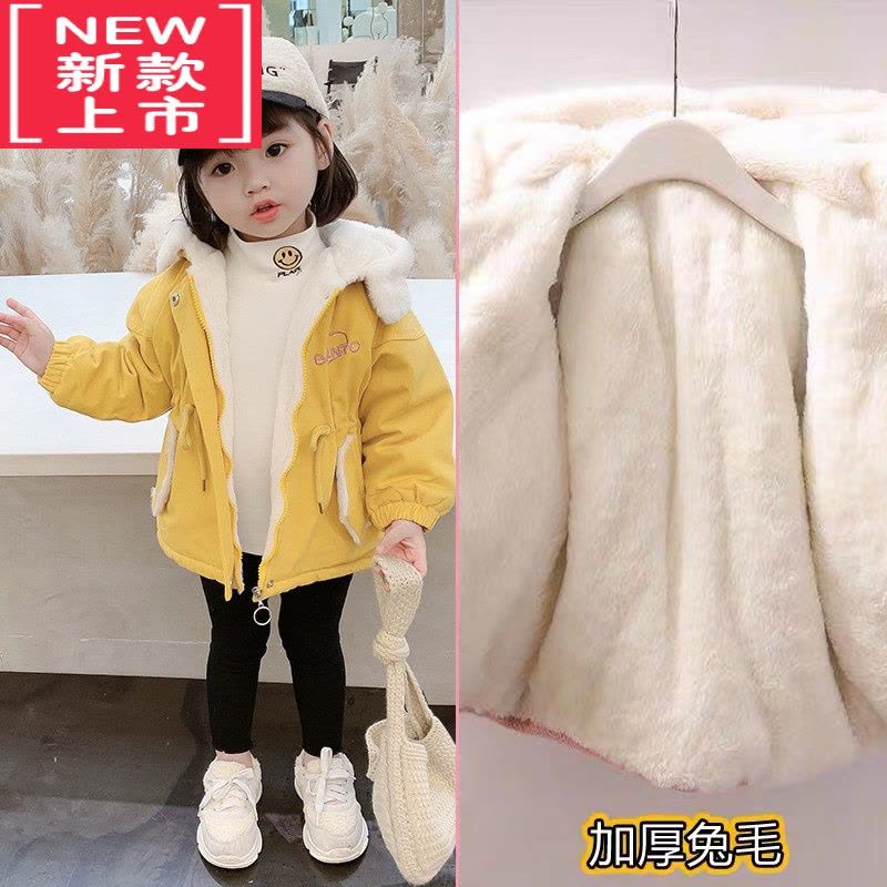 可莉允女童秋冬外套儿童加厚棉袄女宝宝加绒棉服小童秋季洋气连帽棉衣潮图片