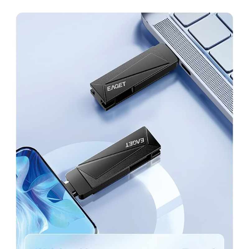 忆捷(EAGET)CF68 USB3.2双接口闪存盘 64GB 22g(单位:个)锖色高清大图