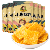 刺猬阿甘小米锅巴网红脆锅巴办公室休闲食品粗粮零食小吃90g*6包
