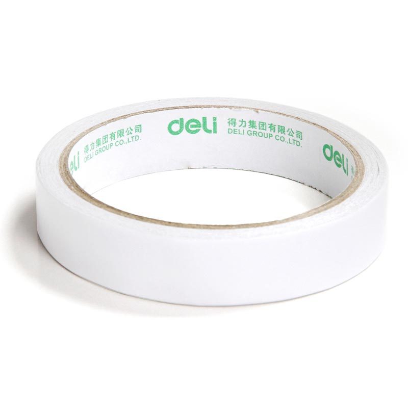 得力(deli) 30402 棉纸双面胶带18mm*10y*80um 白 16卷/袋