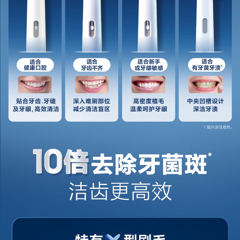 欧乐B-EB60X-4超细毛柔护X型刷头4支装高清大图
