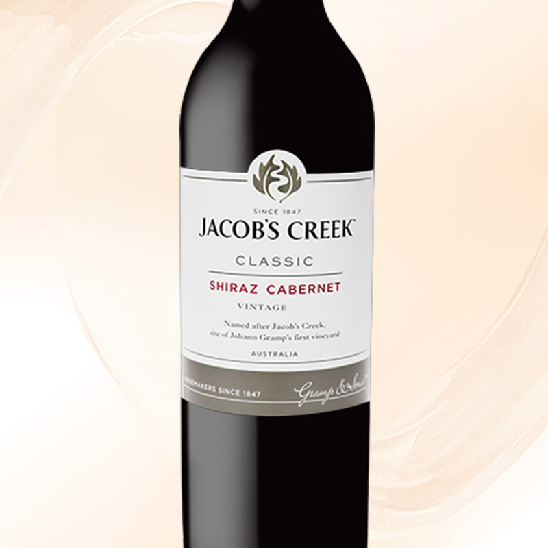 杰卡斯(Jacob’s Creek)经典系列西拉赤霞珠干红葡萄酒750ML 红酒 澳大利亚进口