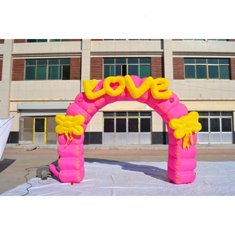 甄萌5米6米8米新款婚庆充气拱蝴蝶结婚气模婚庆道具彩虹6米粉色love不