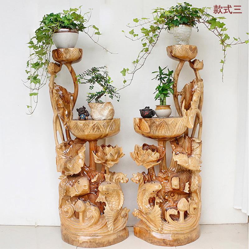 根花架随形树根摆件客厅实木根盆景木底座巧匠落地花盆架_878高清大图