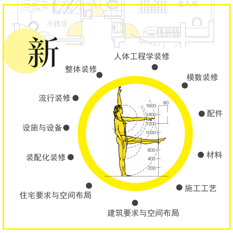 [醉染正版]装修数据尺寸与布局快学速用 全屋定制人体工程学 室内装修设计入门自学 室内装修施工节点平面手册 家装图例家具高清大图