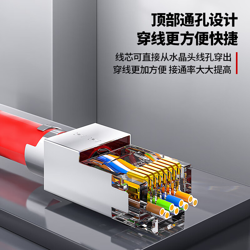 安普康(AMPCOM)万兆七类网线水晶头 50U铜壳镀金RJ45屏蔽 100个AMC75100RD高清大图