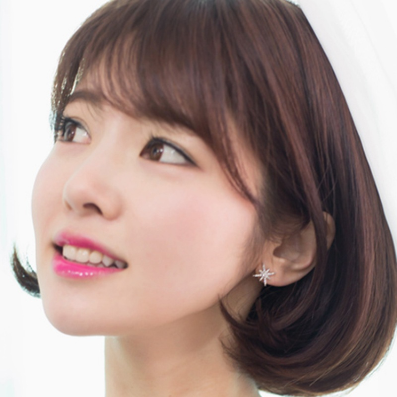 星星米字微镶满钻气质女生银耳钉女S925纯银耳钉耳环女防过敏配饰送女朋友老婆生日礼物送女朋友七夕情人节礼物