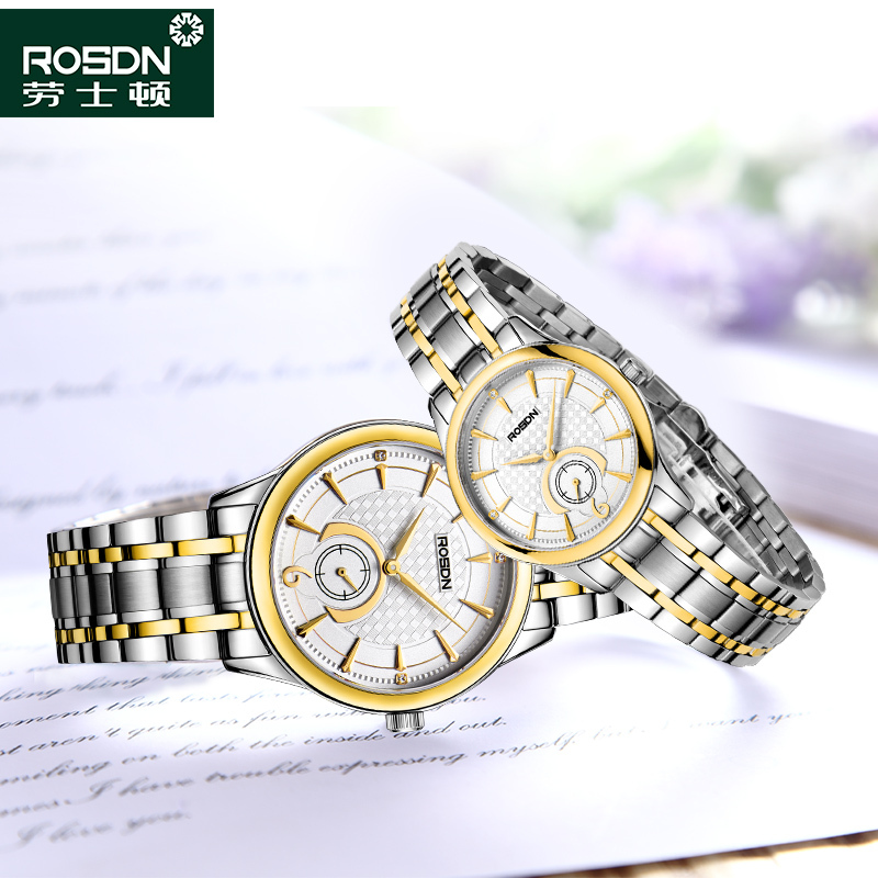 劳士顿rosdn手表男情侣潮流复古时尚商务休闲正品石英男表轻奢小众ins