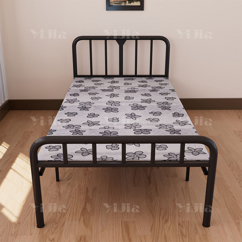 翌嘉 YJ4052514钢木床简易折叠床单人床四折折叠午休床铁架床 1米银彩高清大图