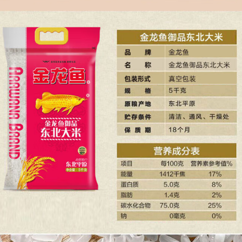 金龙鱼 御品东北大米 5KG 健康放心选择高清大图
