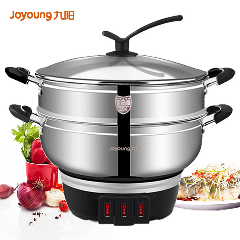 九阳(Joyoung)JK-32R1/32CM不锈钢电火锅电蒸锅多功能家用电热锅