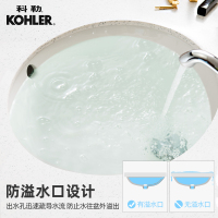 科勒台下盆卡斯登陶瓷椭圆形洗脸盆嵌入式洗手卫浴面盆2210/2211
