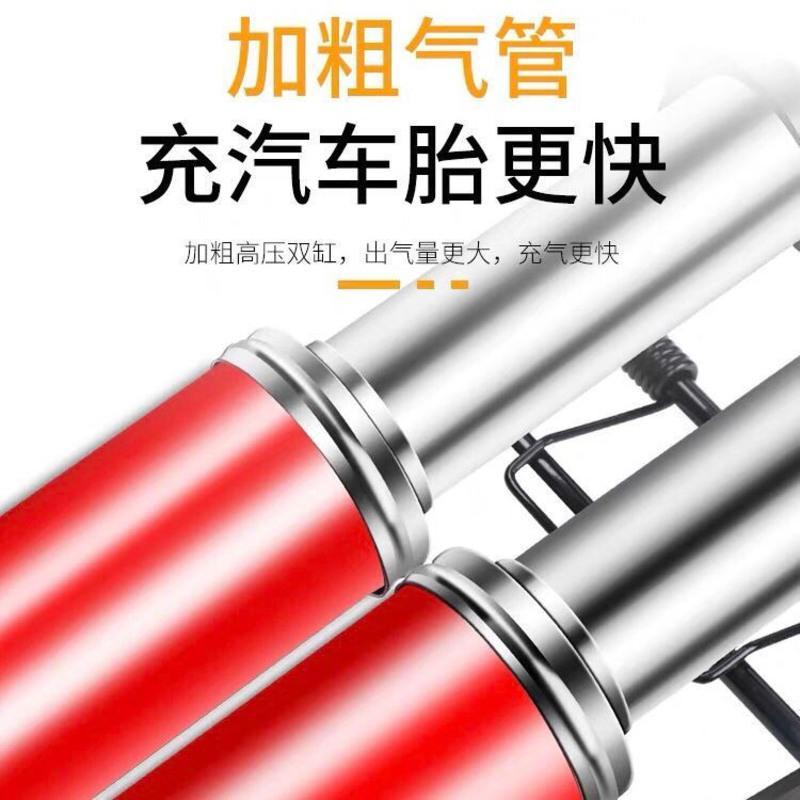 脚踩打气筒高压汽车轮胎自行车电动车篮球家用迷你便携脚踏充气泵 特价促销款(单筒 低压)