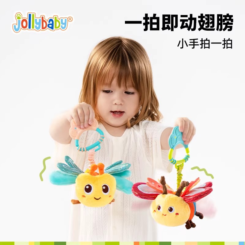Jollybaby早教音乐挂件昆虫飞飞婴幼儿电动毛绒玩具玩偶满月礼物高清大图