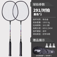 红双喜羽毛球拍双拍超轻碳素纤维 拍子成人儿童套装
