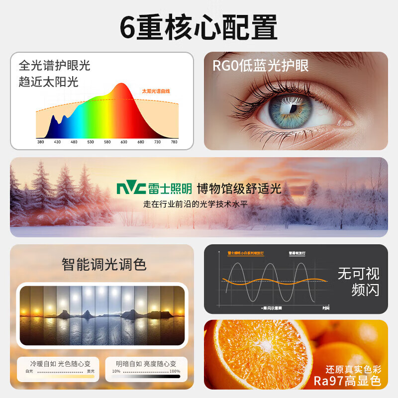 雷士照明NVC 全光谱护眼吸顶灯语音智能遥控吸顶灯客厅灯卧室灯吊灯灯具套餐浪漫满天星现代简约灯具客厅吸顶灯组合高清大图