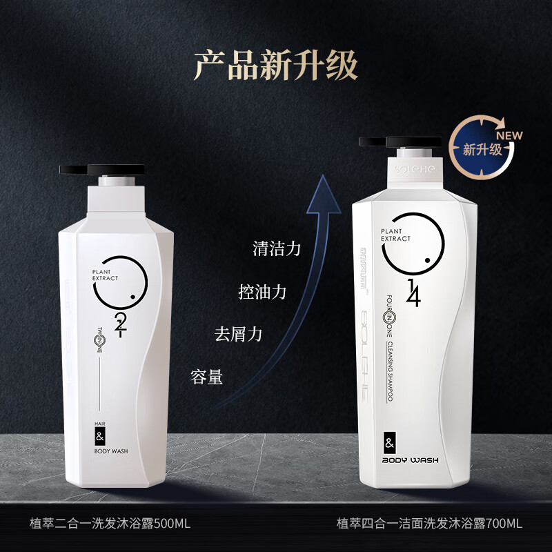 和风雨植萃四合一洗发洁面沐浴露 700g高清大图