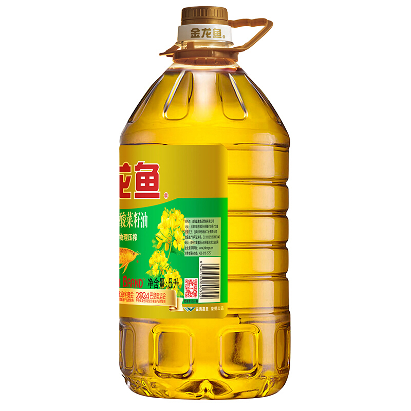 金龙鱼 食用油 低芥酸 非转基因压榨 特香菜籽油5L高清大图