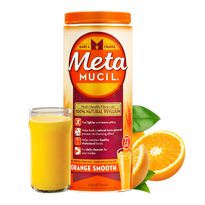 美达施(Metamucil)膳食纤维/果蔬纤维粉香橙味72次装425g/罐装 吸油腻平小腹