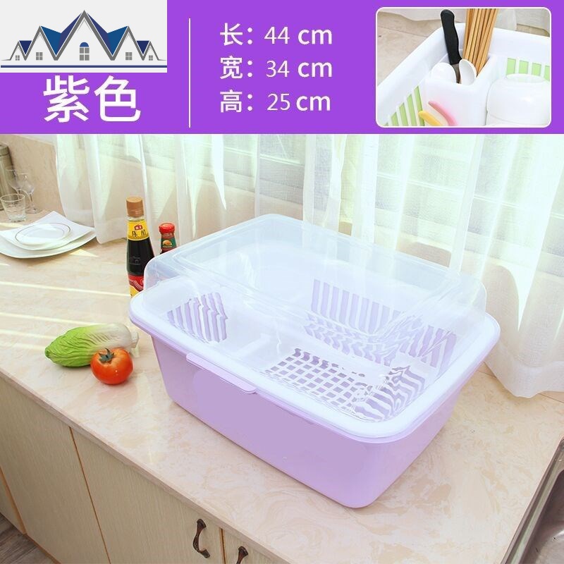 厨房碗柜大号沥水篮带盖碗架塑料碗柜碗筷餐具收纳置物架放碗碟子 三维工匠高清大图