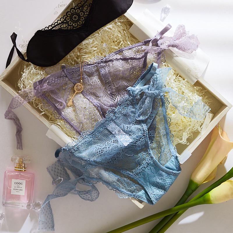 三送一蕾丝绑带内裤女性感网纱透明纯棉裆少女底裤诱惑低腰三角裤