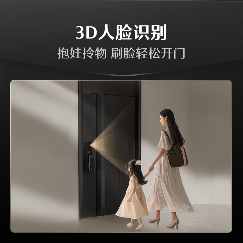德施曼智能门锁3D人脸识别猫眼大屏密码指纹小嘀Q2FV