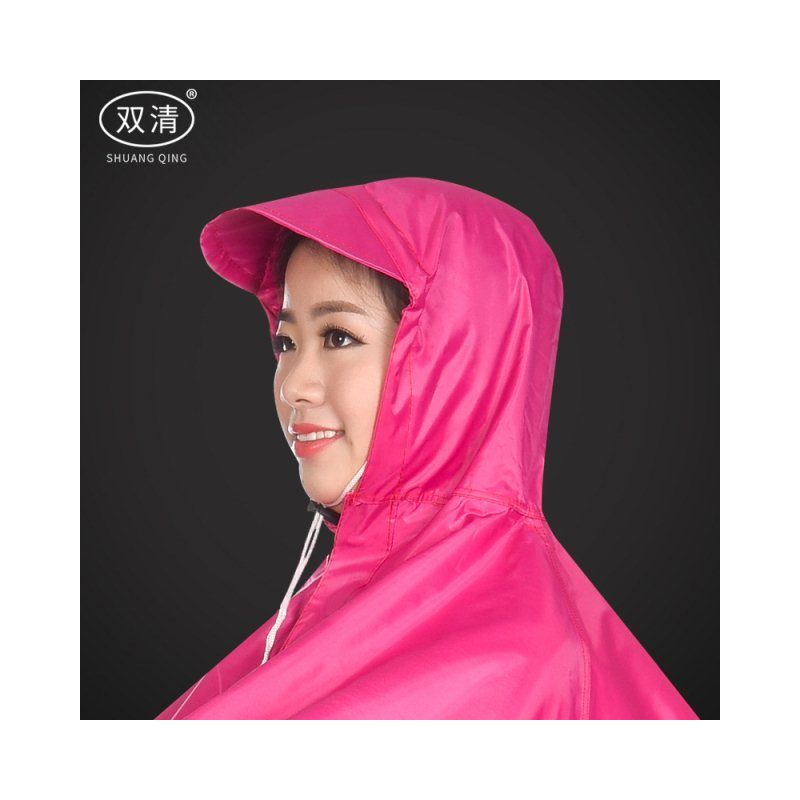 大帽子加大加厚单人雨披电动车单人雨披男女电摩电车大号帽檐雨衣