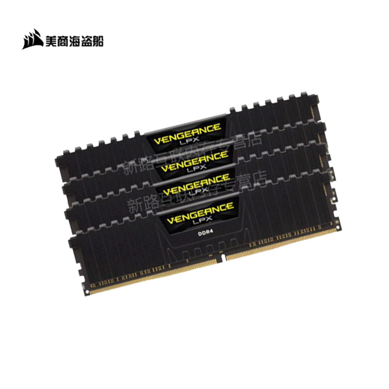 美商 海盗船(USCORSAIR) 64GB(16G×4连号) DDR4 3000台式机内存条 复仇者LPX系列 四通道高清大图