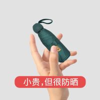太阳伞女晴雨两用伞轻小巧便携迷你黑胶防晒防紫外线五折伞遮阳