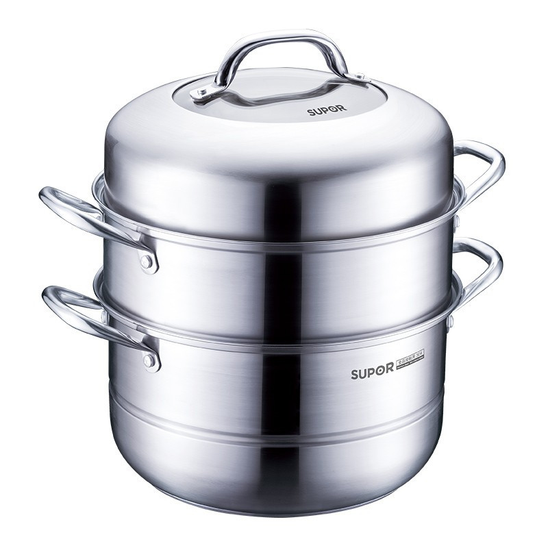 苏泊尔suporsz26b25易存储不锈钢三层复底蒸锅