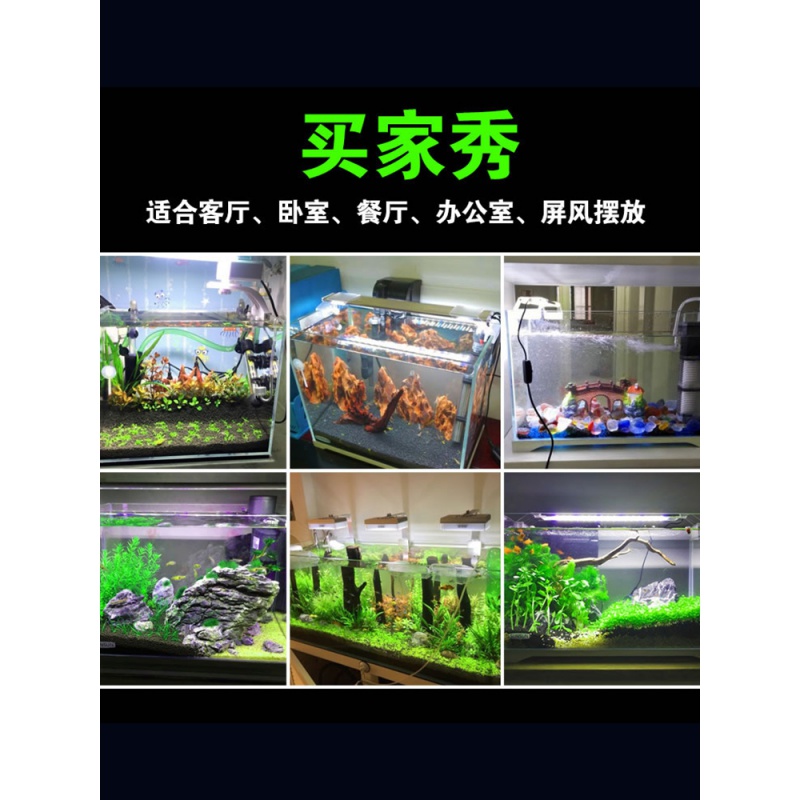 鱼缸客厅小型超白金鱼缸水族箱生态玻璃水造景套餐桌面迷你家用高清大图